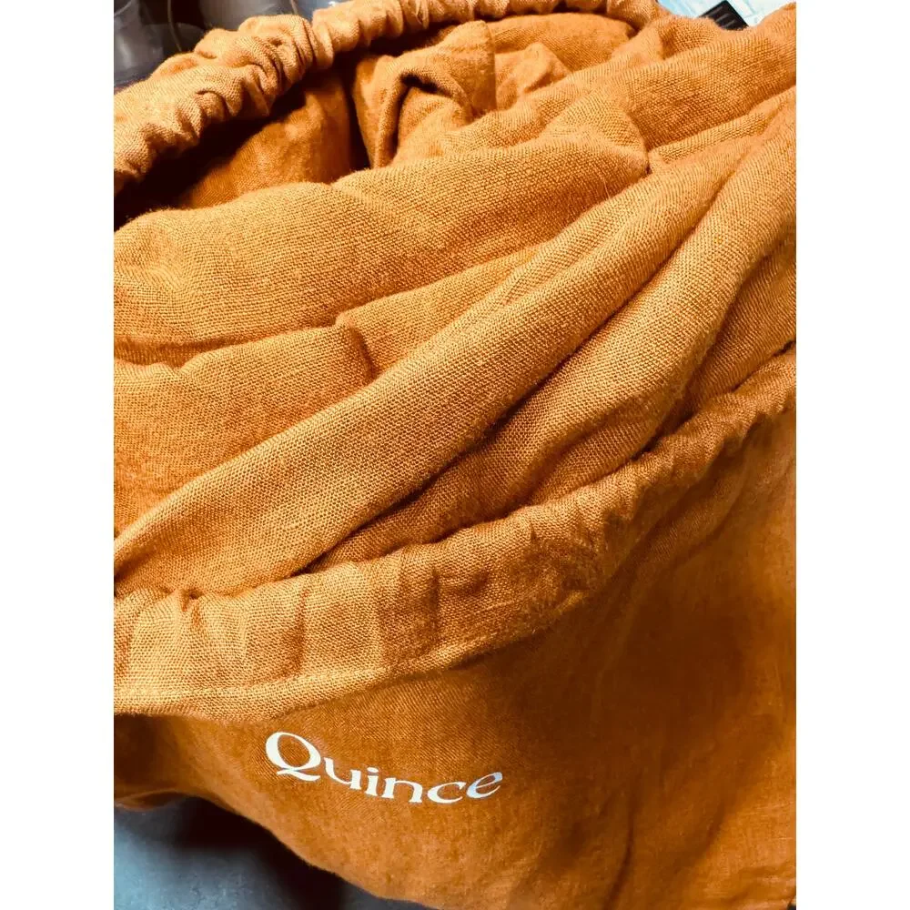 QUINCE FULL/QUEEN European Linen Duvet Cover TERRACOTTA